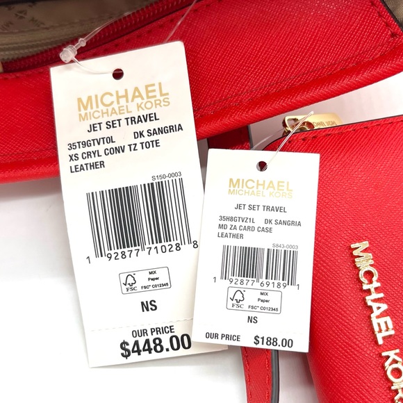 Michael Kors Xsmall Top Zip Tote Crossbody Bag & Card Case Wallet - Picture 9 of 9